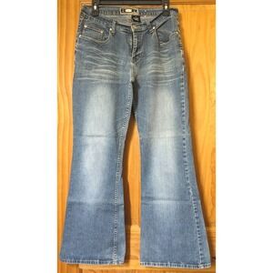 Vintage R4R Women's Flare Jeans – Size 28 Waist – Distressed Blue‎ Denim